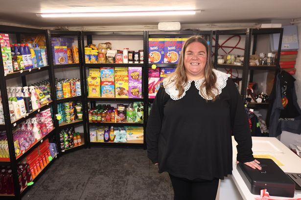 Michelle Naylor at the opening of Shine Together community hub's social supermarket in Liscard today
