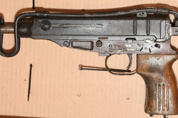 One of two Skorpion submachine guns recovered from a flat on Condron Road North in Litherland