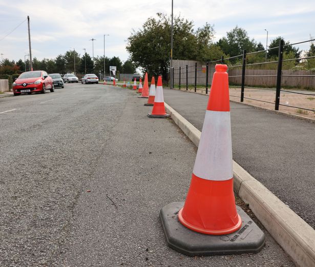 Some residents have put cones out to deter drivers