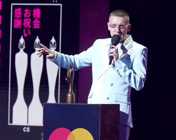 Aitch with the award for Hip Hop/Rap/Grime Act during the Brit Awards 2023