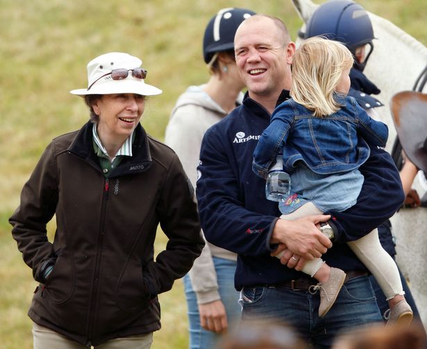 TETBURY, UNITED KINGDOM - JUNE 19: (EMBARGOED FOR PUBLICATION IN UK NEWSPAPERS UNTIL 48 HOURS AFTER CREATE DATE AND TIME) Princess Anne, The Princess Royal, Mike Tindall and daughter Mia Tindall watch Zara Phillips play in a Jockeys vs Olympians charity polo match at the Beaufort Polo Club on June 19, 2016 in Tetbury, England. (Photo by Max Mumby/Indigo/Getty Images)