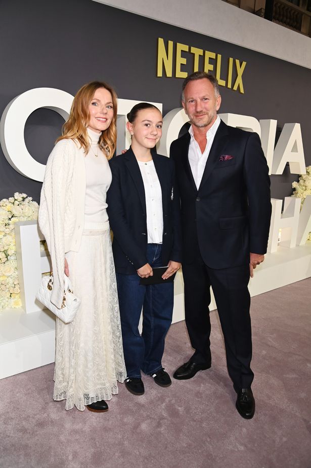 Geri Halliwell-Horner, Olivia Horner and Christian Horner