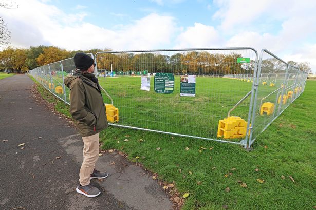 Wavertree Park 'The Mystery' and the United Utilities work site. Pictured resident Damien Revens-Turner. Photo by Colin Lane