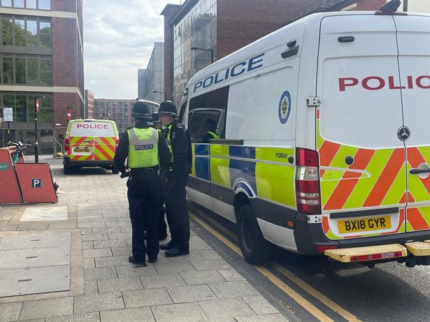 Police outside Singers Hill Synagogue in Birmingham