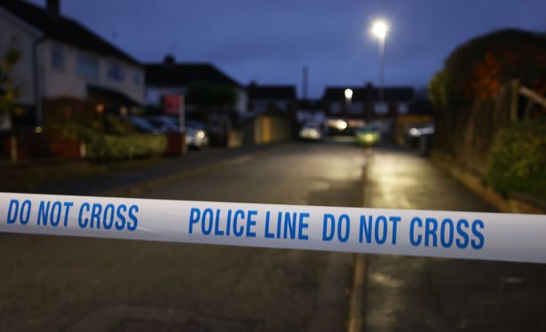 Police cordon in Pensby