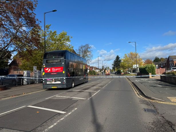 A National Express bus was among the vehicles caught in the cordon put in place in Birmingham Road, Wylde Green, Sutton Coldfield, following the shooting