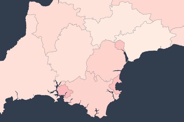 Map of Victorian superbug cases in Devon