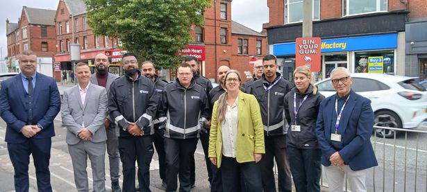 Some of the new enforcement agents with Cllr Laura Robertson-Collins in Old Swan