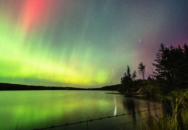 Scenic view of lake at night,Hawick,United Kingdom,UK - stock photo