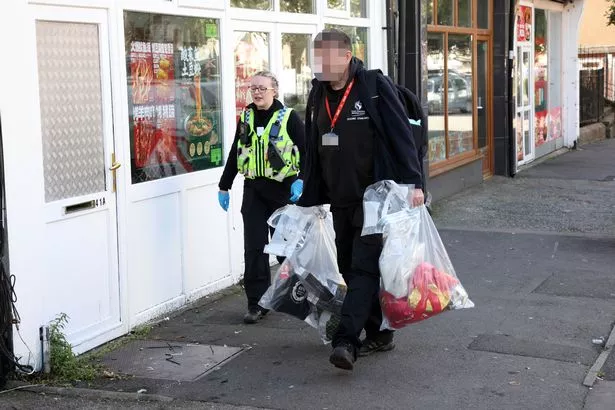 Enforcement officers carrying illegal nicotine products