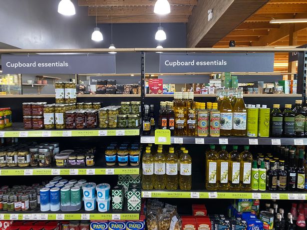 The cupboard essential aisle was well stocked 