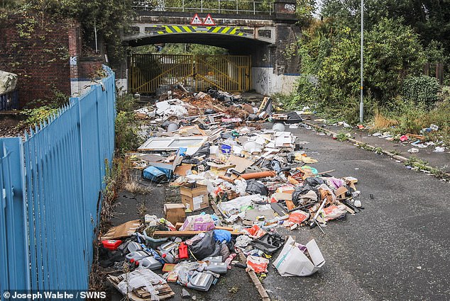 Piles of rubbish rotting in the streets across the city as seen in Saltley in September