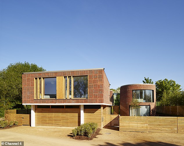The Hertfordshire home has a striking brick exterior and round wing known as The Kiln