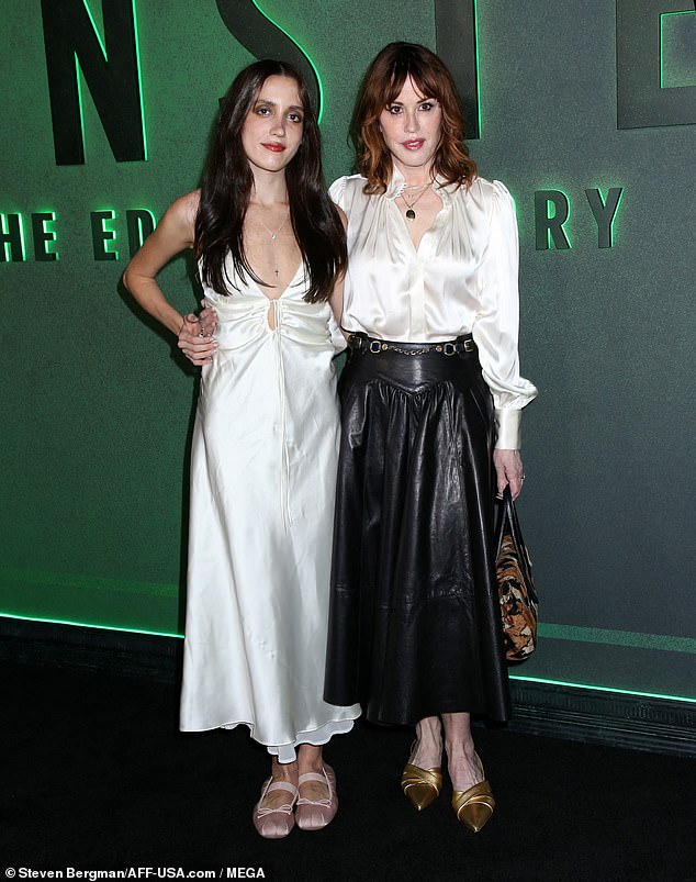 Molly Ringwald cut a stylish figure as she joined her daughter Mathilda Gianopoulos at the premiere of Netflix's Monster: The Ed Gein Storyin New York on Tuesday