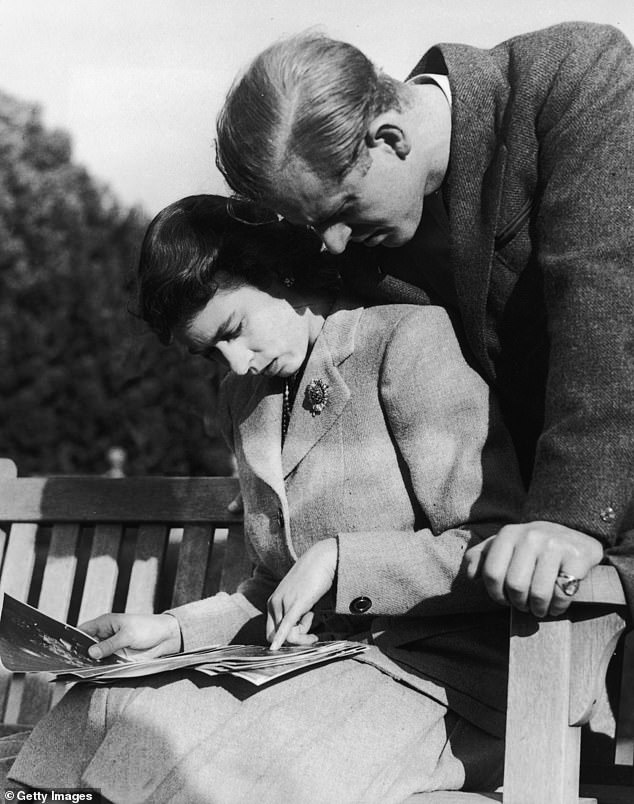 Prince Philip is seen, wearing his signet ring with his wedding ring whilst on honeymoon at Broadlands, 1947