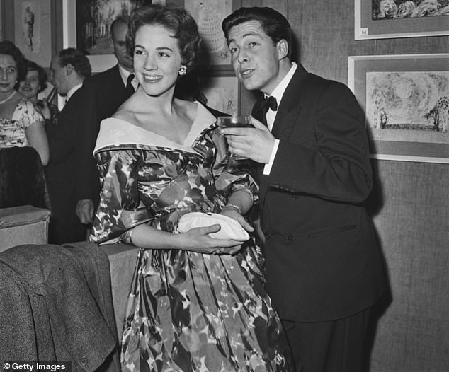 Julie Andrews with fiancé Tony Walton in 1959, the year the couple married
