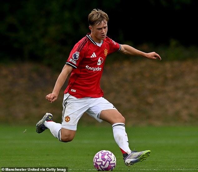 Jim Thwaites has been made captain of Manchester United's Under 18s to help with his leadership skills