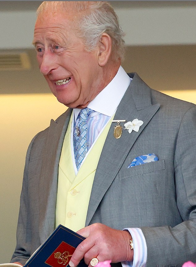 It is believed that this ring belonged to his father Prince Philip, the Duke of Edinburgh who died in April 2021, as "new ring's" coat of arms is that of the Greek Royal Family, of which Prince Philip was a part