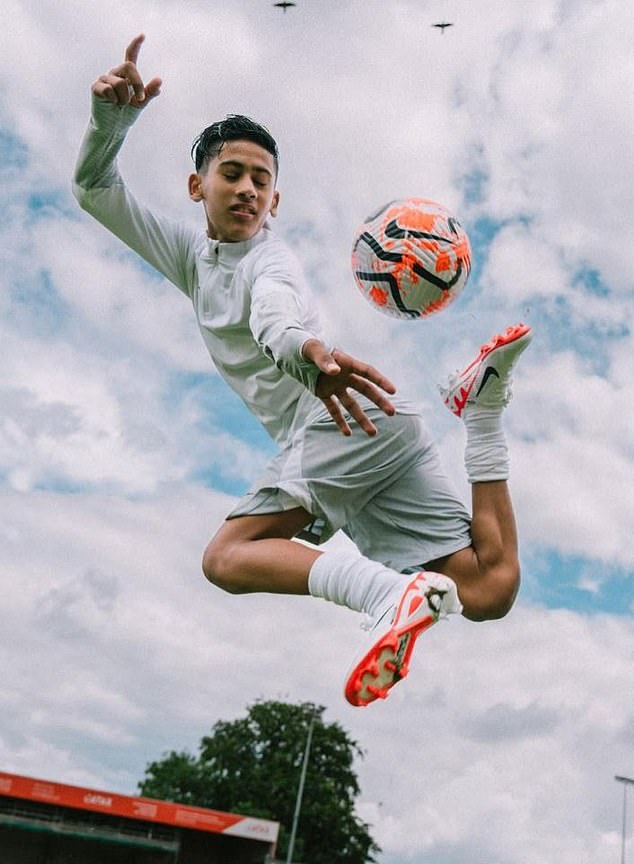 Gabriel, 14, is being lined up as the face of Nike's Mercurial brand