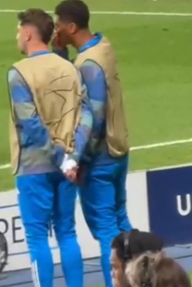Jude Bellingham was seen speaking to Valverde in the second half, with the midfielder seen with his hands behind his back watching the match while other substitutes warmed up