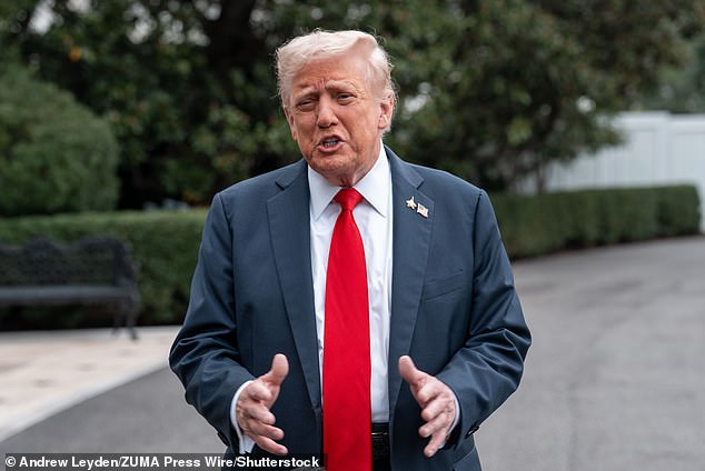 Kimmel called President Donald Trump (pictured Tuesday) a 'son of a b****' during Tuesday night's episode of The Late Show with Stephen Colbert