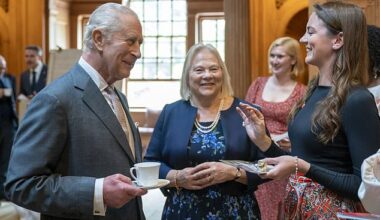 The King (pictured) hailed a group of 'amazing' young 'changemakers' today as he met them in Scotland