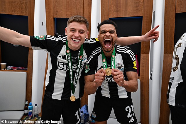 And fellow wingers Harvey Barnes and Jacob Murphy are also right beside them in the dressing room