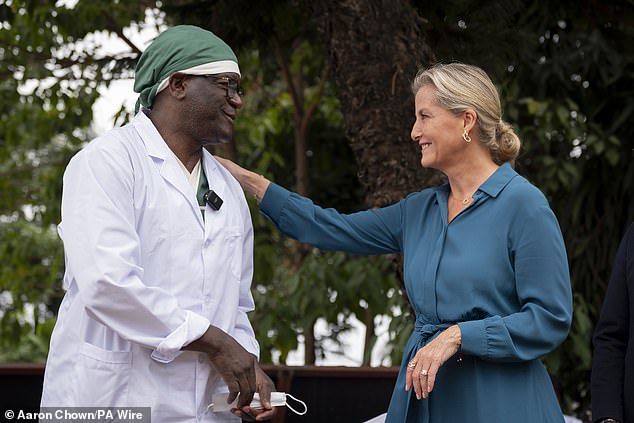 The Duchess of Edinburgh and Dr Denis Mukwege at the Panzi Clinic in Kinshasa
