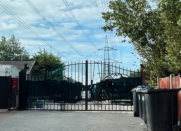 Venezuala and Noah will begin married life by building a home behind these gates on a static caravan park carved out of what used to be a potato field just outside Chesterfield, Derbyshire