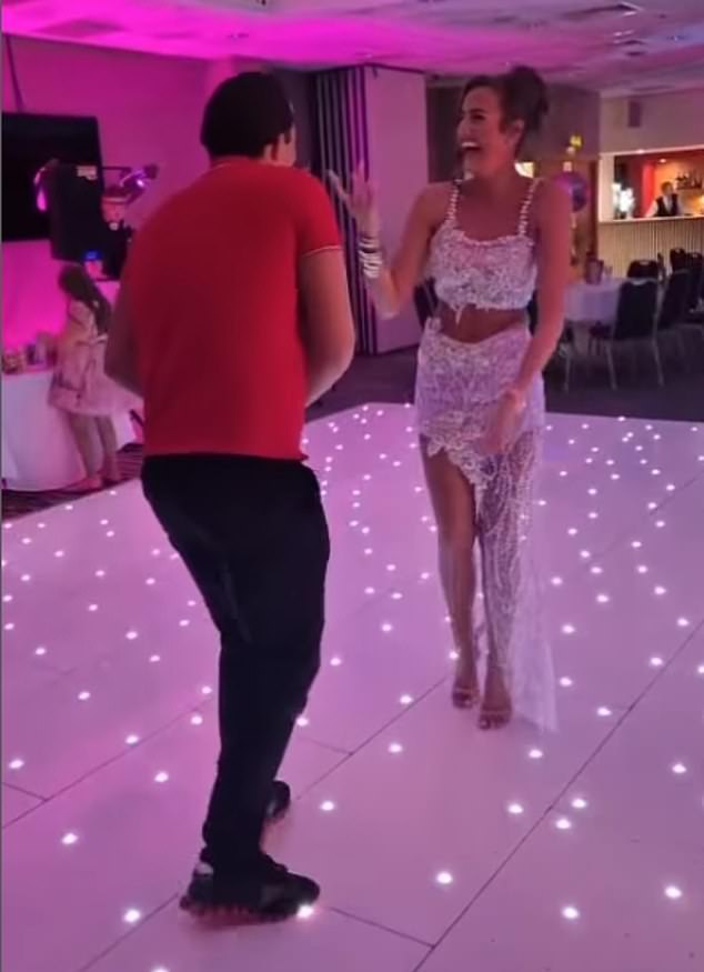 Venezuala said 'I do' in front of her friends and family in the middle of the dance floor - and then took to social media to share her excitement at the news