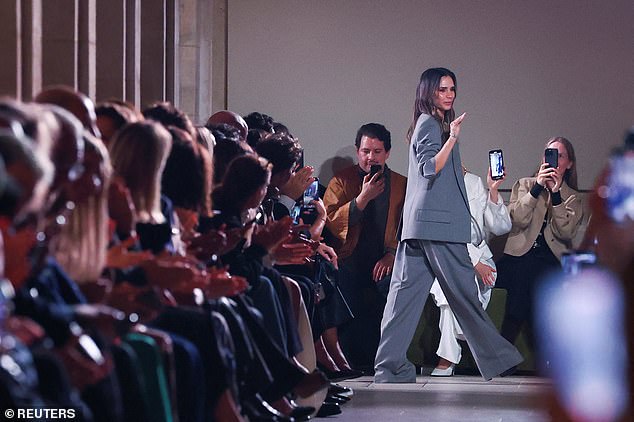 Victoria couldn't stop smiling as the room erupted into applause for her as the show came to an end on Friday evening