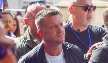 Leaders of Britain's Jewish community have slammed an Israeli minister for inviting 'thug' Tommy Robinson (pictured) to visit the country