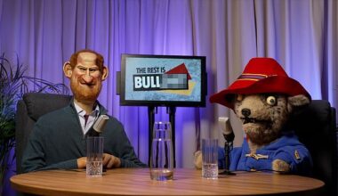The satirical puppet show portrays the bear as a cocaine-sniffing podcast co-host with Prince Harry