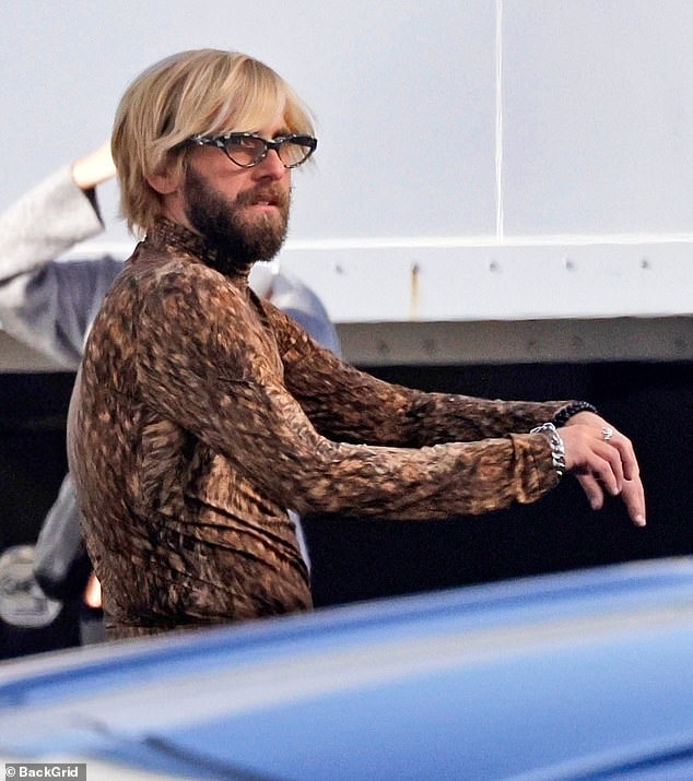 A slim, shaggy-haired figure turned heads on set in Los Angeles this week as he prepared to shoot scenes alongside Kristen Wiig in their highly anticipated film