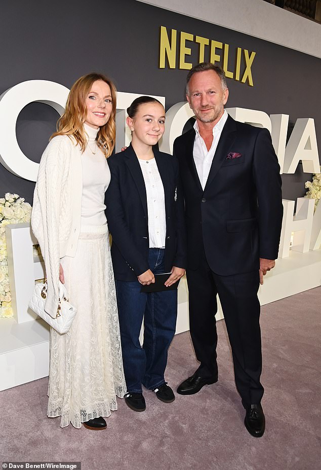 Geri was joined by husband Christian Horner who made their first public appearance since it emerged that the former F1 guru received an £80M pay off from his former Red Bull employers