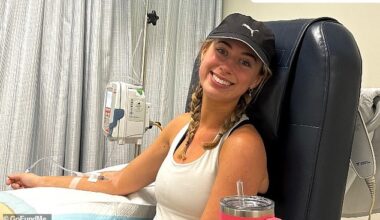 Lucinda Cleland (pictured) was diagnosed with a rare blood cancer one week after undergoing surgery for what doctors believed was a benign cyst