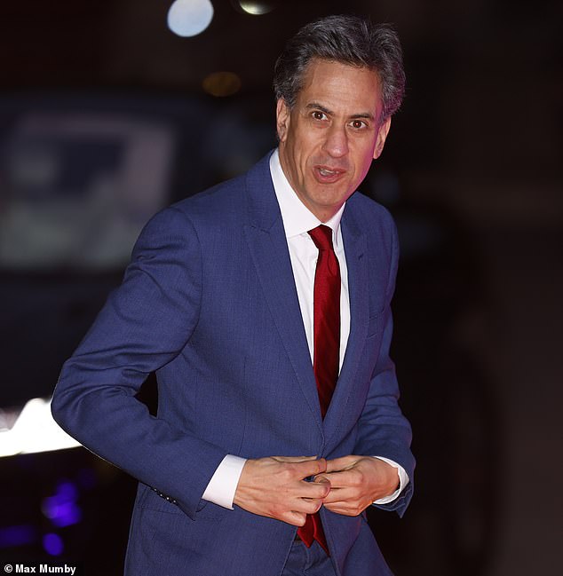 Ed Miliband arriving at the event hosted by King Charles and Prince William