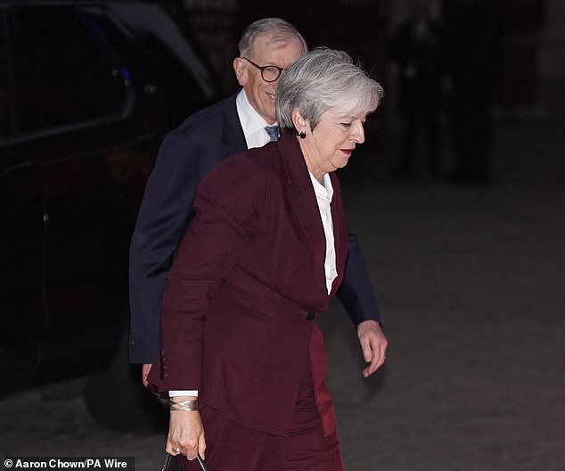 Former prime minister Theresa May and her husband Philip arriving at the Countdown to Cop30 event which brings together organisations and individuals tackling the global environmental crisis and nature loss issues