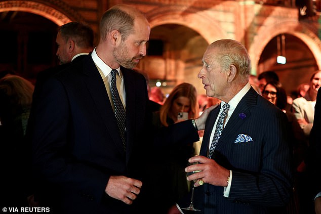 The King and Prince William speaking at the event at the Natural History Museum