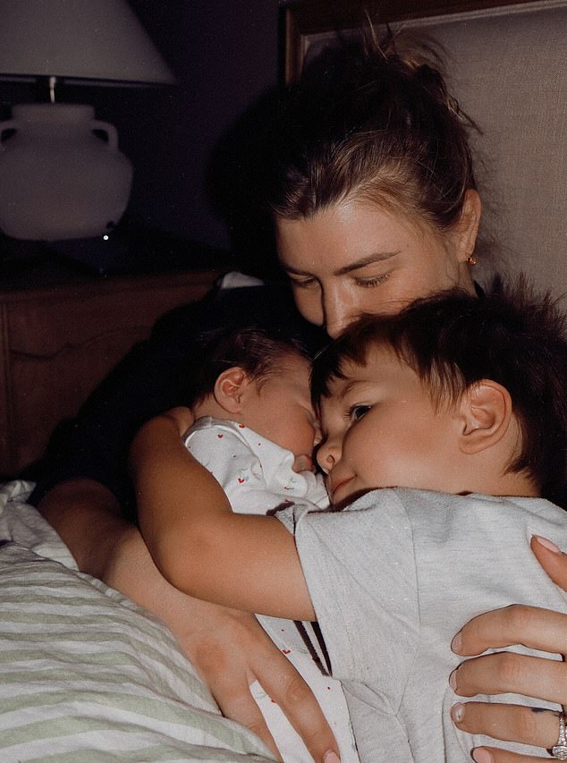 Olivia with her children Abel, born in 2022 and Siena, born earlier this year