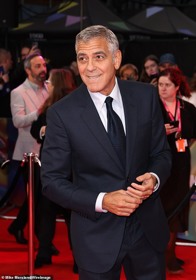For the outing, the Hollywood heartthrob, 64, who plays movie star Jay Kelly in the upcoming Netflix film opposite Adam Sandler, looked as suave as ever in a navy tuxedo and black leather shoes