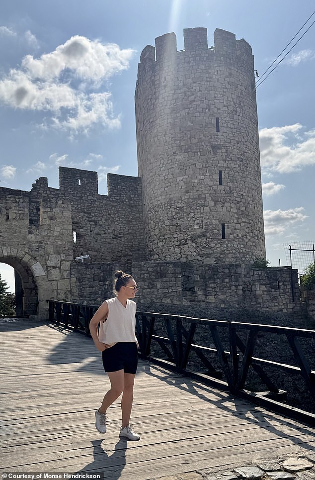 The cost of Hendrickson's 55-day trip - including accommodation, transportation, and food - ended up being less than what she pays monthly for her Los Angeles. She's seen in Serbia