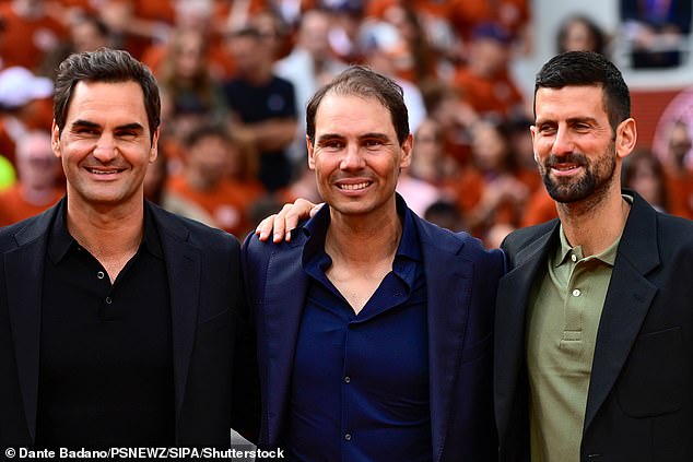 He says it was impossible to be friends with Nadal and Roger Federer (left) as they were rivals