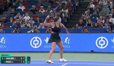 Aryna Sabalenka threw her racket after being broken by Jessica Pegula at the Wuhan Open