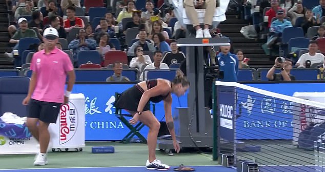 The world No 1 received a warning but could have been disqualified had it hit the ball boy