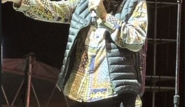 The Beach Boys performed in the courtyard of the Meritage Resort in Napa, California on Sunday evening to a roaring crowd. Toward the end of the performance original bang member Mike Love stopped the show to present a video tribute to the late Brian Wilson