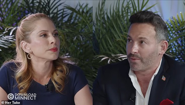 Progressive pundit Ana Kasparian (left) had a tampon hurled at her during a debate with conservative commentator Adam Sosnick (right) back in June