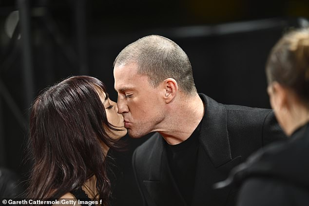 The couple looked happy as they kissed at the premiere held at the Southbank Centre, Royal Festival Hall