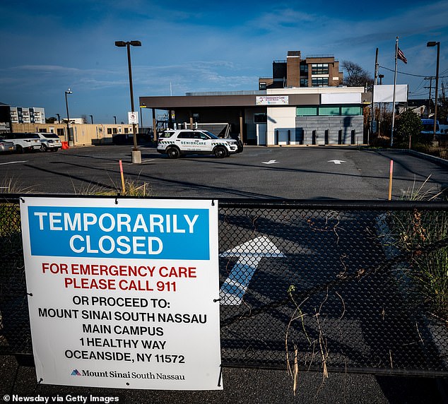 Across the US, cash-strapped hospitals and emergency rooms are closing their doors to the communities they serve, including this facility in Long Beach, New York