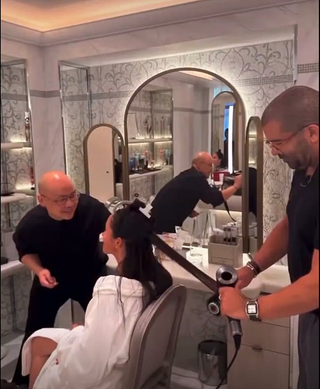 Martin posted on sical media about doing Meghan's make-up in Paris